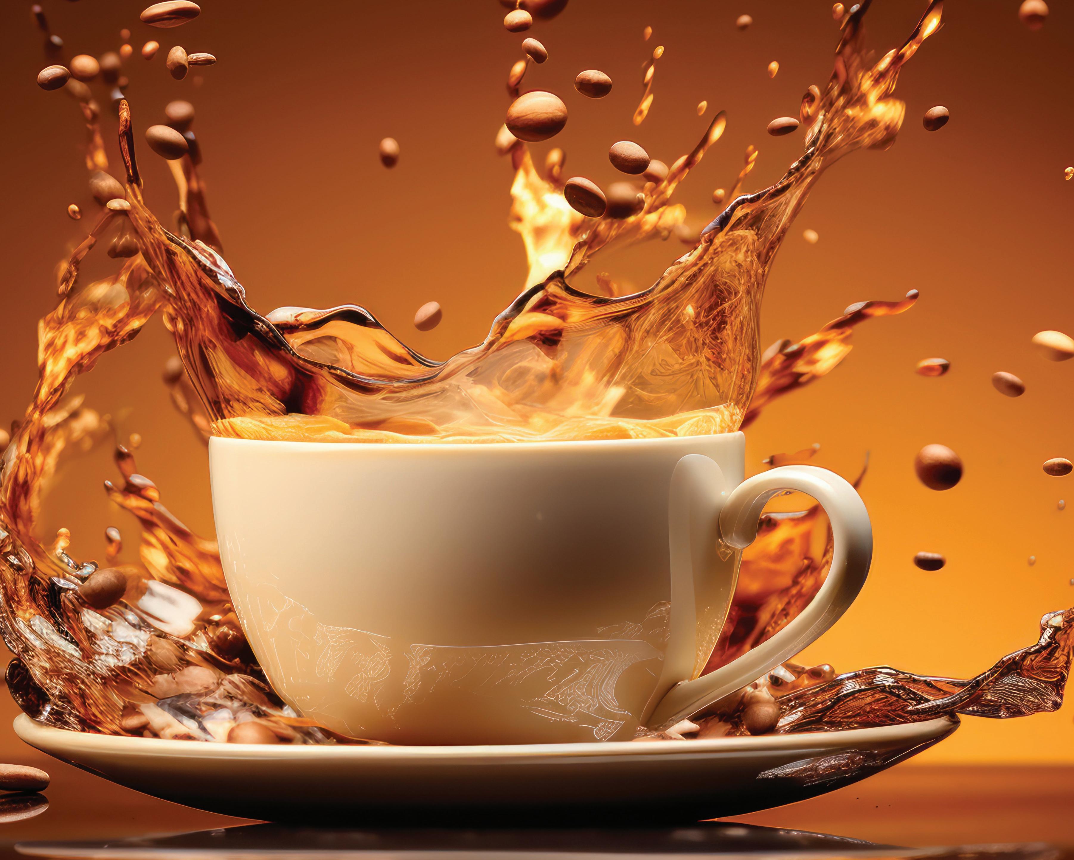 Kenyan coffee beans and coffee plantation landscape